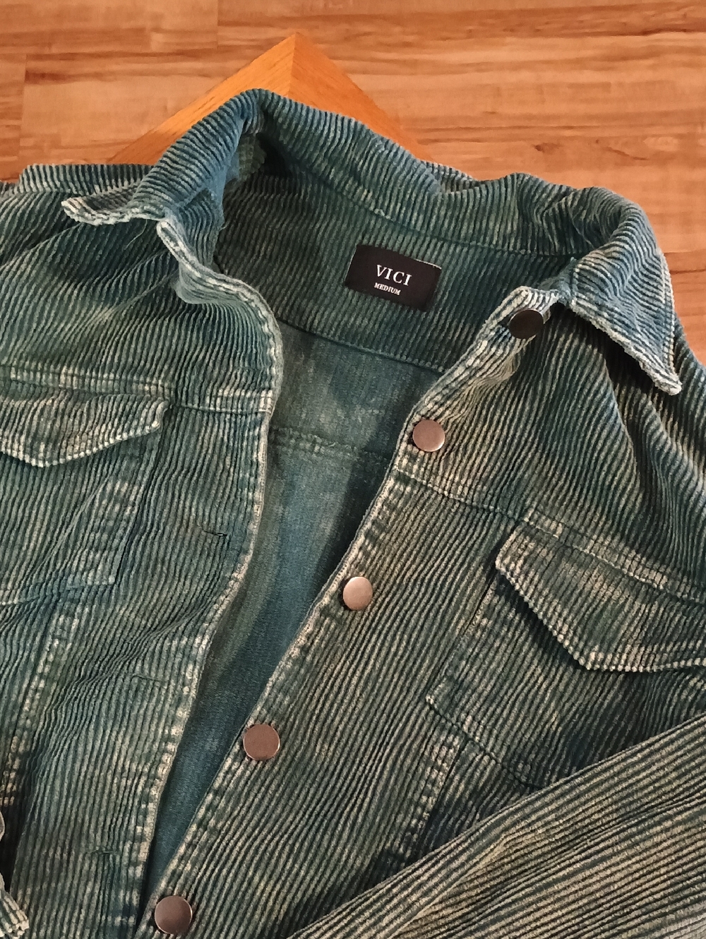 LADIES GRUNGE VICI SZ M TEAL CORDUROY JACKET